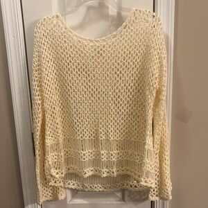NWOT. POL Cream Open Knit Top size small